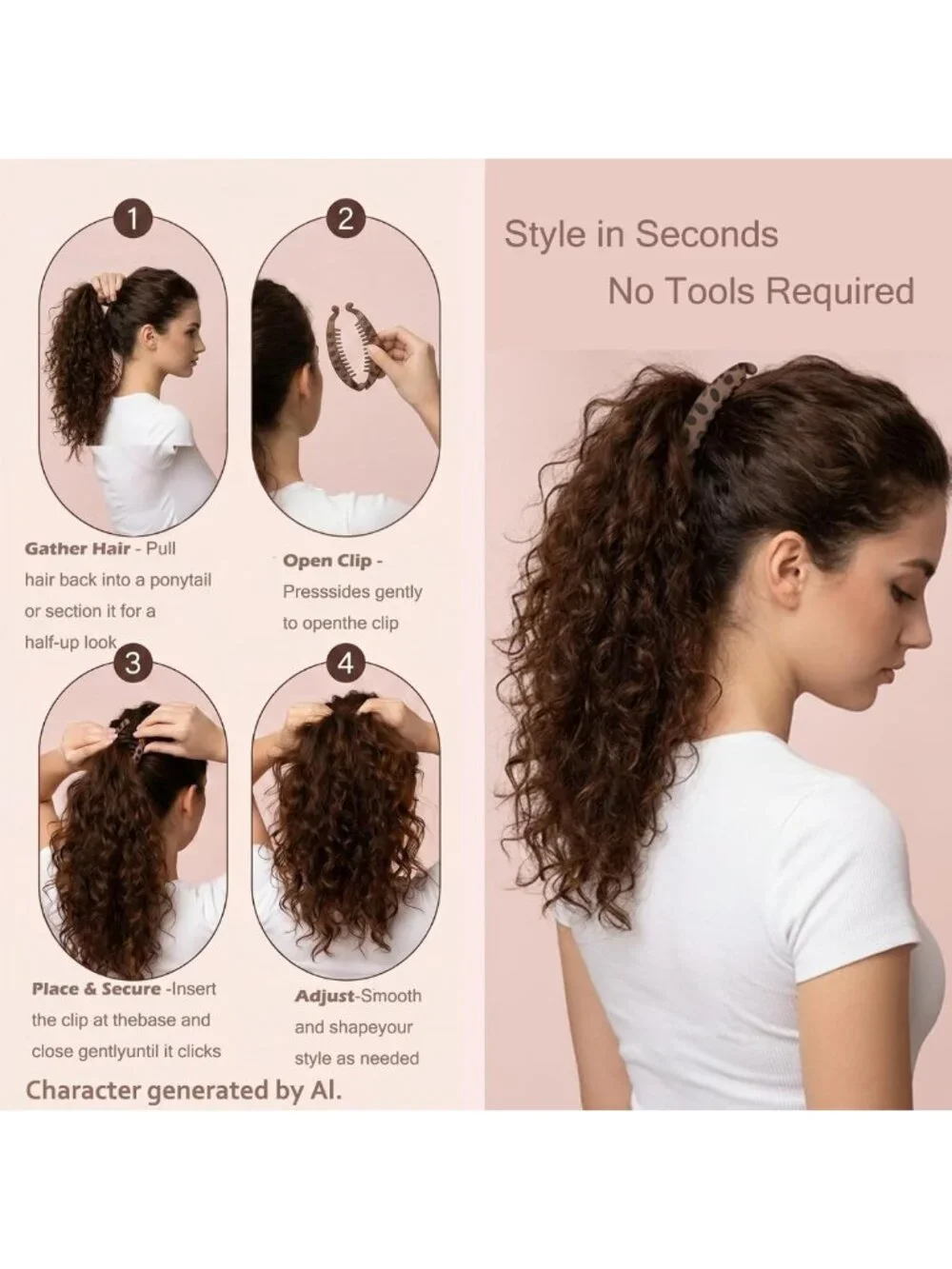 Retro Banana Clip for Effortless French Styling - Perfect for 3-4.5